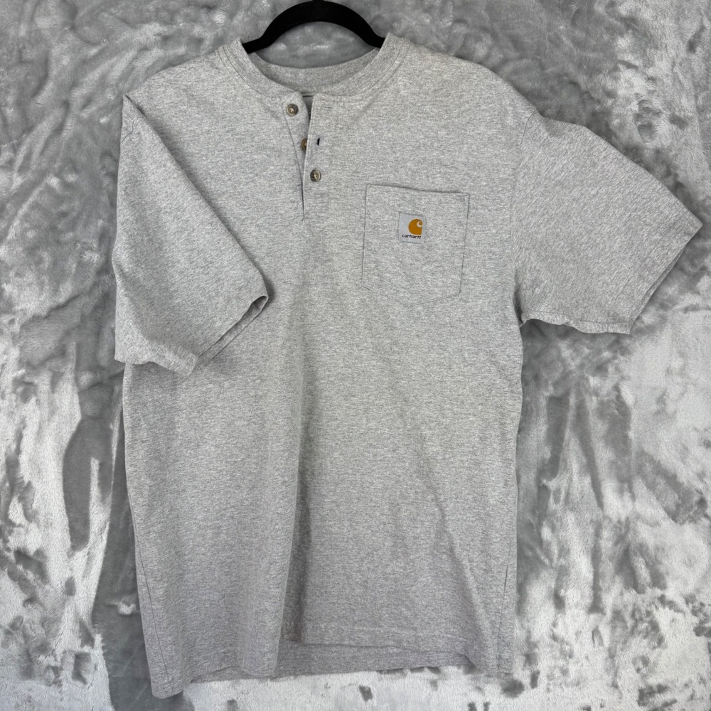Lot of 3 Carhartt Mens K84 HGY Workwear Pocket Henley Shirts Gray Size Medium - Picture 10 of 16